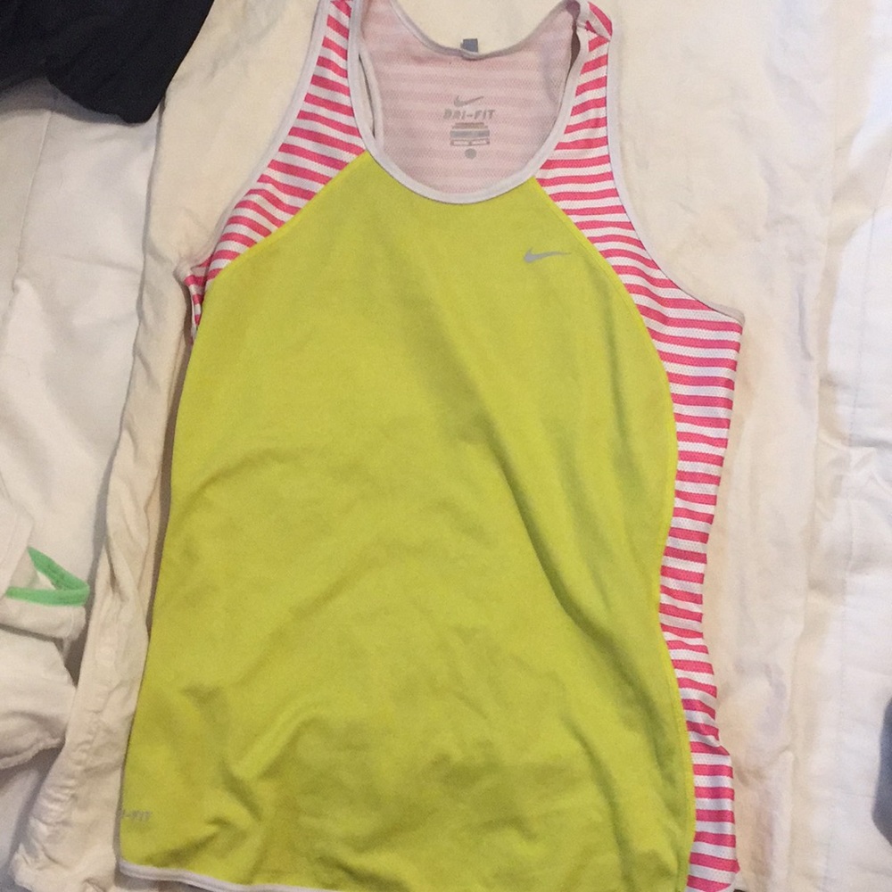 Nike Dri-fit tank yellow and pink